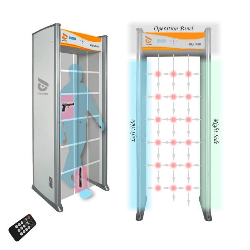 6 zona HOU-WM6005 metal aşkarlama təhlükəsizlik qapısı