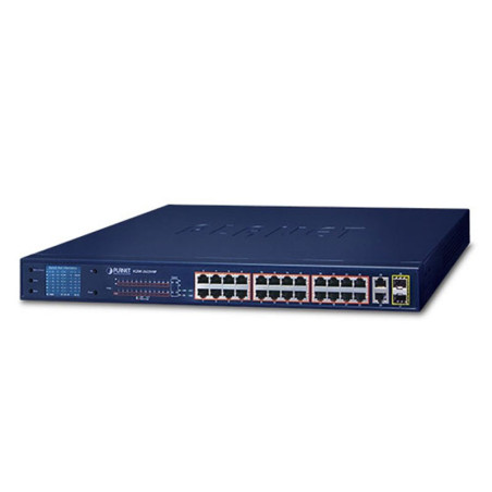 مفتاح Planet FGSW-2622VHP مع 24 منفذ +10/100POE و2 Gig