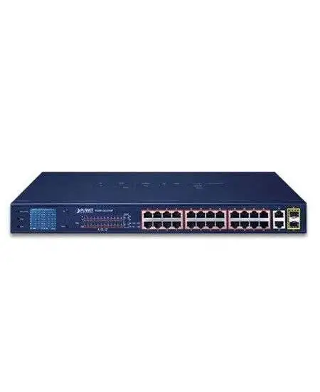 مفتاح Planet FGSW-2622VHP مع 24 منفذ +10/100POE و2 Gig