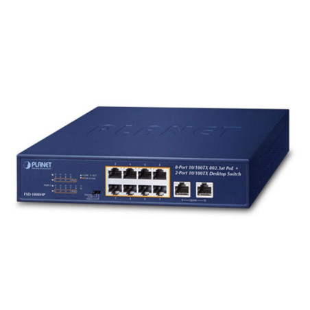 8X10/100 və 2X10/100 ilə Planet FSD-1008HP olunan açar