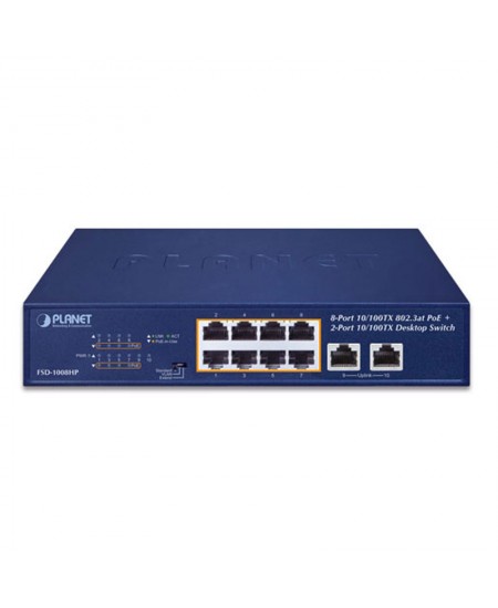 Planet FSD-1008HP Managed Switch with 8X10/100 and 2X10/100