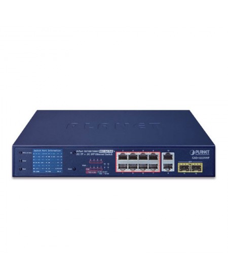 Planet GSD-1222VHP Industrial Managed Switch with 8XGE and 2XGE and 2XGE SFP