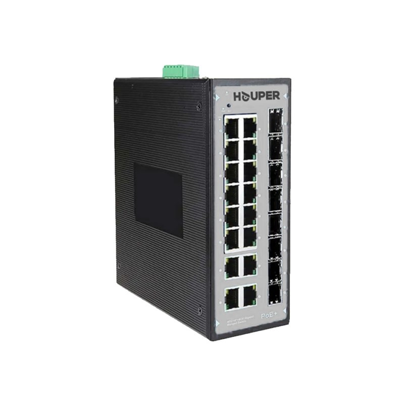 HOP3412S1324-8TP 16GE PoE + 8GE SFP fiber portları ilə idarə olunan sənaye açarı