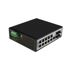 محول جیجابیت HOP3412S1314-4TP الصناعي المُدار مع 10 منافذ جيجابت و4 منافذ SFP من الألياف الضوئية