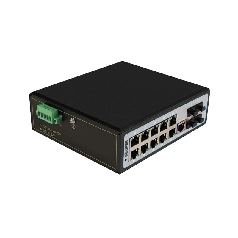 HOP3412S1314-4TP 10 GE, 4GE SFP portları ilə idarə olunan sənaye PoE açarı