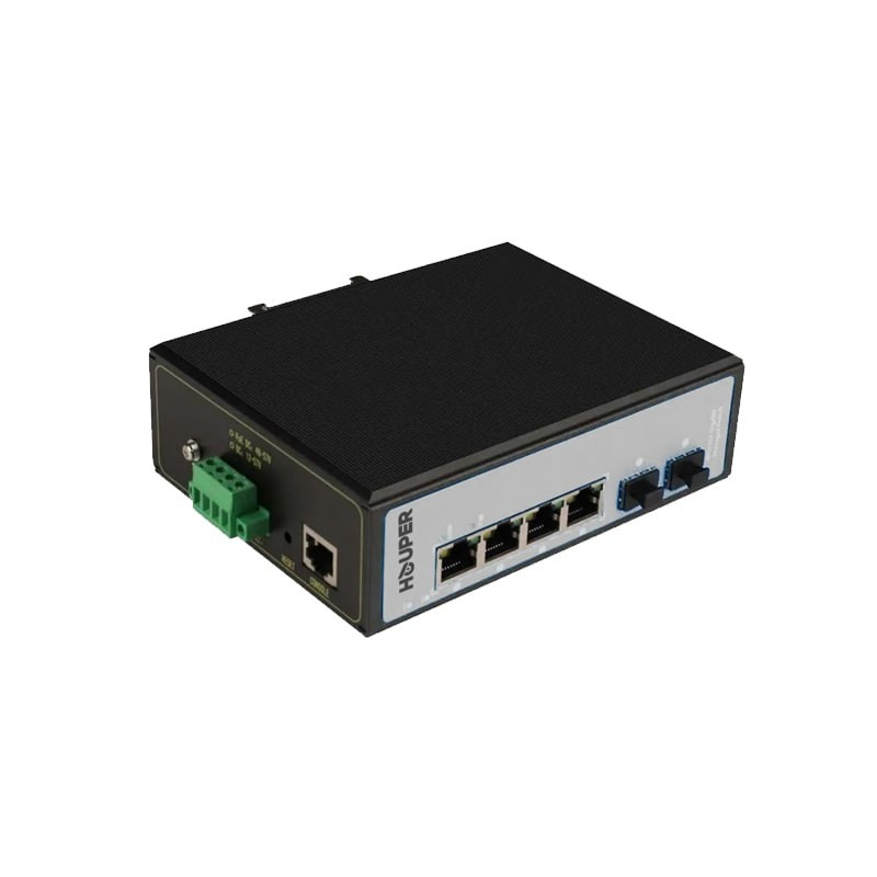 4GE, 2GE SFP fiber portları ilə HOP3412S136-2TP sənaye POE açarı