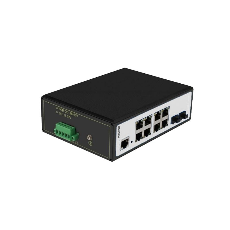 8GE PoE, 2GE SFP portları ilə HOP3412S1310-2TP sənaye PoE açarı