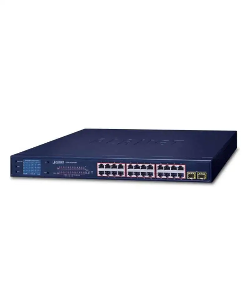 سوئیچ Planet GSW-2620VHPبا 24 پورت +GE POE و 2 پورت GE SFP