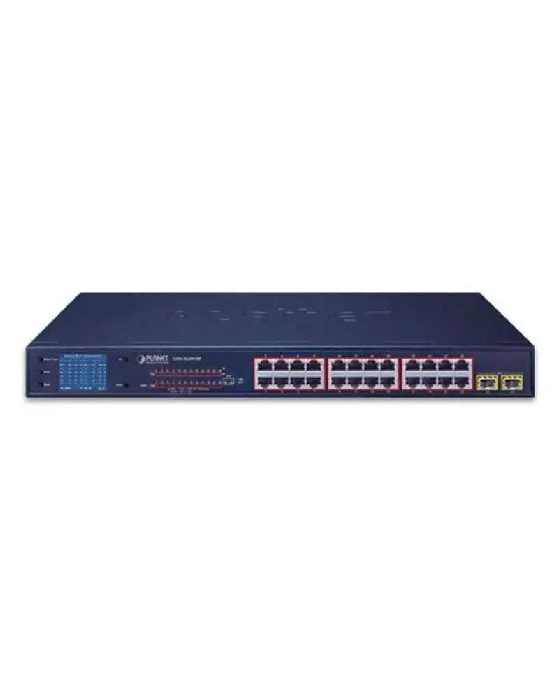 مفتاح Planet GSW-2620VHP مع 24 منفذ +GE POE و2 GE SFP