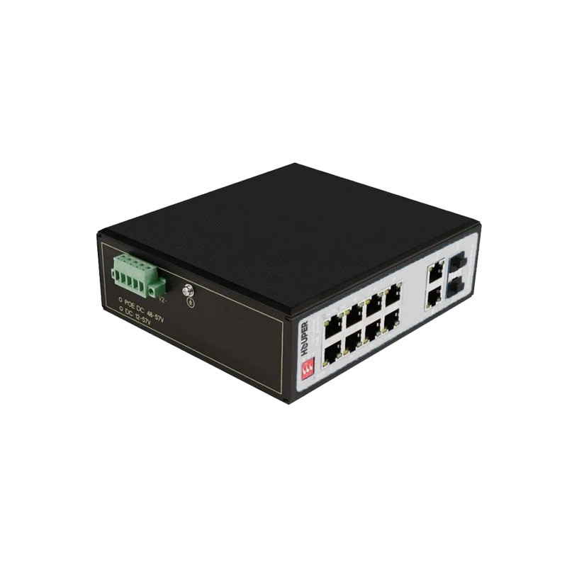 10GE, 2GE SFP portları ilə HOP3412S1312-2TP sənaye POE açarı