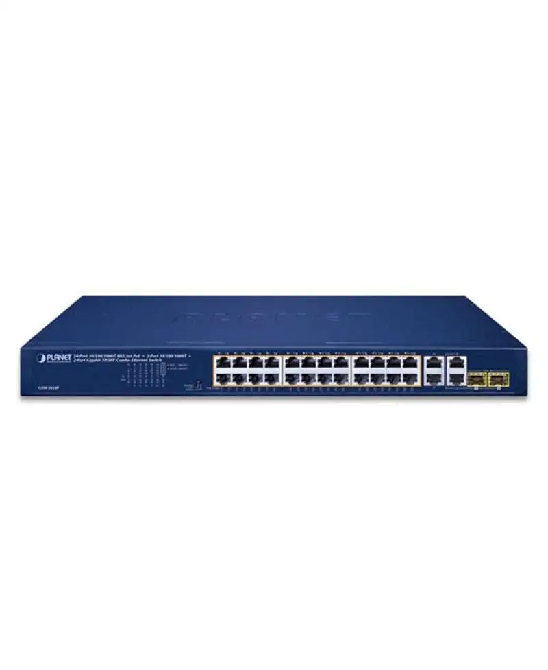 مفتاح Planet GSW-2824P مع 24 منفذ +GE POE و4 GE و2 GE SFP