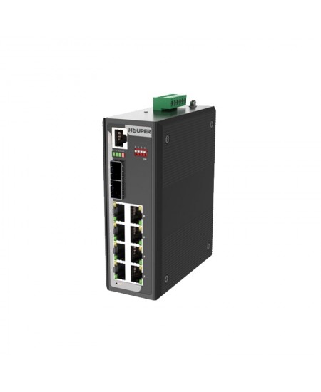 Houper's Smart Industrial Ethernet Switch HOP3412S1210-2TN with 8XGE and 2XGE SFP