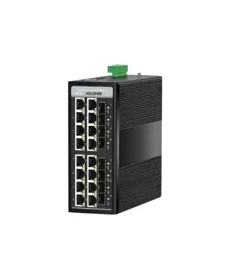 محول HOP3412S1224-8TP الصناعي لهوبر مع 16 منفذ POE جيجابت و8 منافذ SFP من الألياف الضوئية