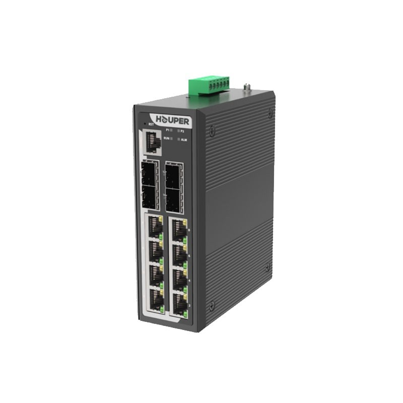 8XGE VƏ 4X10G SFP PORTLARI OLAN HOP3412S1212-4TP Sənaye Ethernet Açar