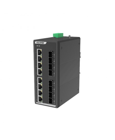 HOP3412S1216-8TP network managed industrial Ethernet switch with 8 Gigabit and 8 optical