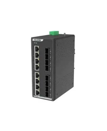 HOP3412S1216-8TP şəbəkəsi 8 Gigabit və 8 optik ilə idarə olunan sənaye Ethernet açarı