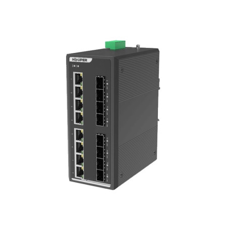 HOP3412S1216-8TP network managed industrial Ethernet switch with 8 Gigabit and 8 optical