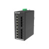HOP3412S1216-8TP şəbəkəsi 8 Gigabit və 8 optik ilə idarə olunan sənaye Ethernet açarı
