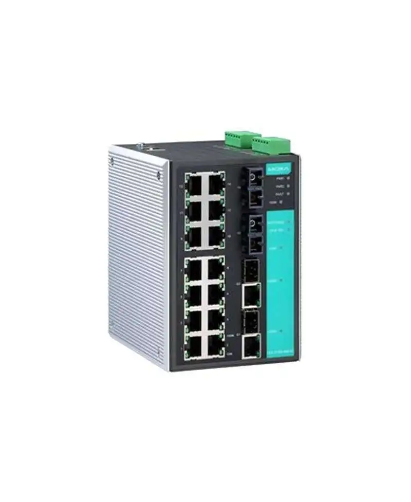 محولات MOXA EDS-518A مدارة مع 2 جيجابت SFP و16 اثرنت سريع