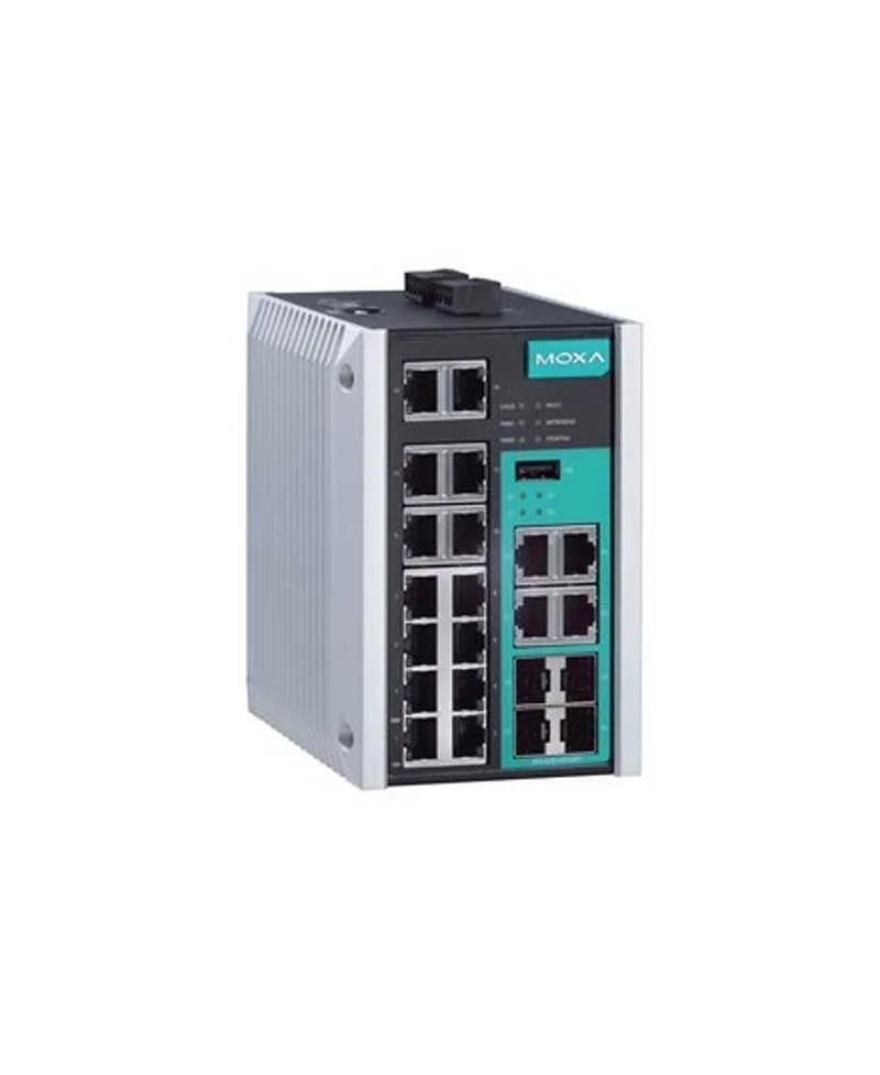 MOXA EDS-518E Ethernet switch with 4 combo Gigabit and 14 fast ports