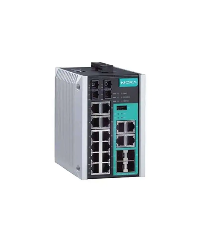 MOXA EDS-518E Ethernet switch with 4 combo Gigabit and 14 fast ports