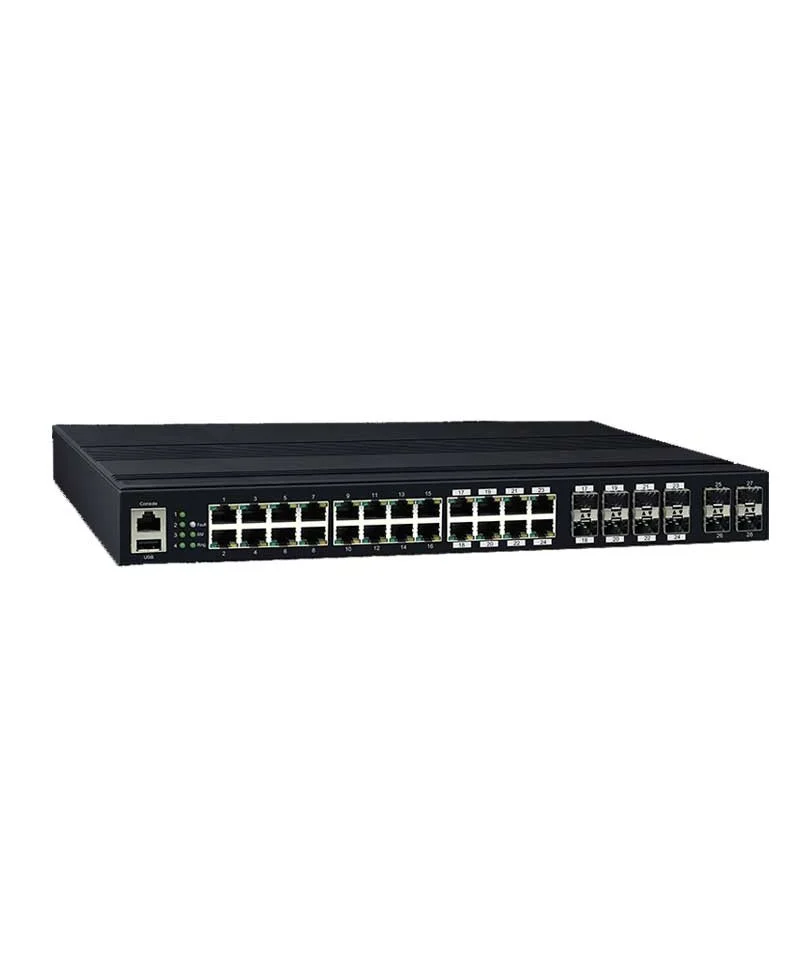 MS-2404G-8C sənaye Gigabit Ethernet açarı 16 GE, 8 kombi, 4 SFP yuvası ilə