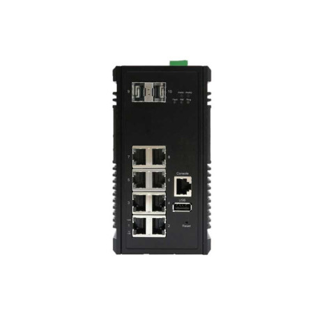 سوئیچ صنعتی MS-0802X-T کونتن با 8 پورت گیگ و 2 آپلینک SFP لایه 2