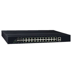 محول صناعي MS-2404X-1AC مع 24 منفذ جيجابت، 4 منافذ 10 جيجابت طبقة 2