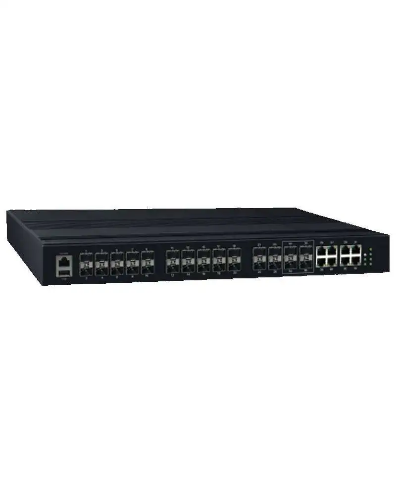 MS-0828X Industrial Ethernet Switch with 8x Gigabit and 4X10G Uplink L2