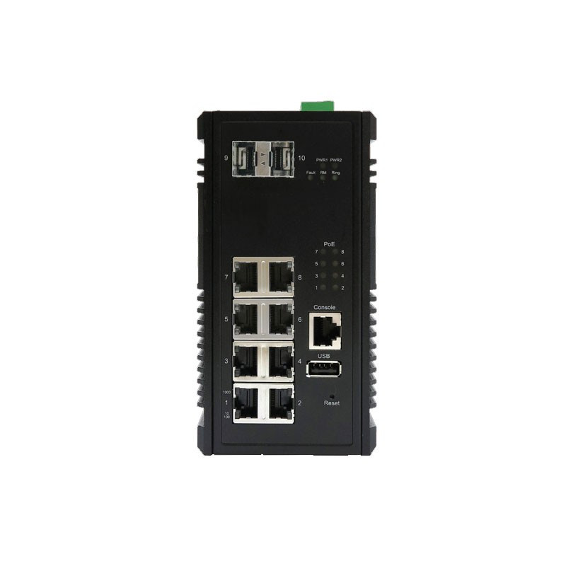 8x POE+ Gigabit və 4xG SFP ilə MP-0802G Ethernet açarı