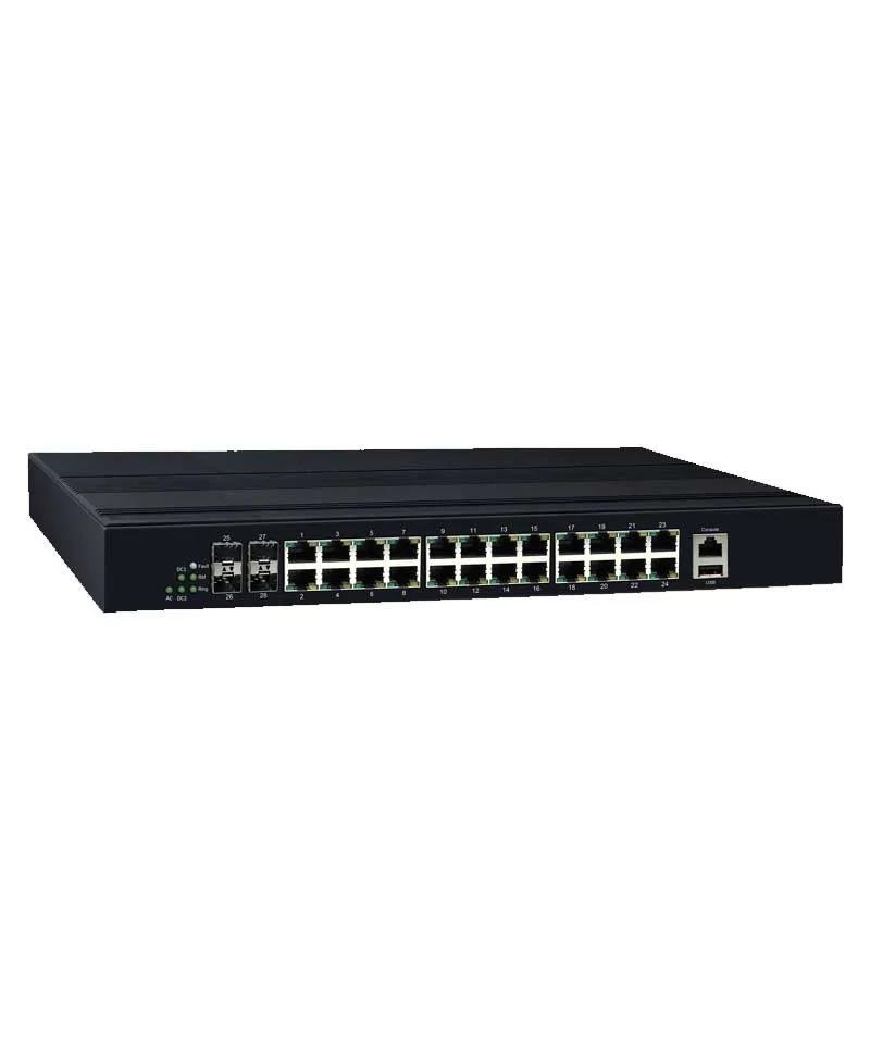 MP-2404G Industrial Ethernet Switch with 24x Gigabit POE+ and 4xSFP Slot