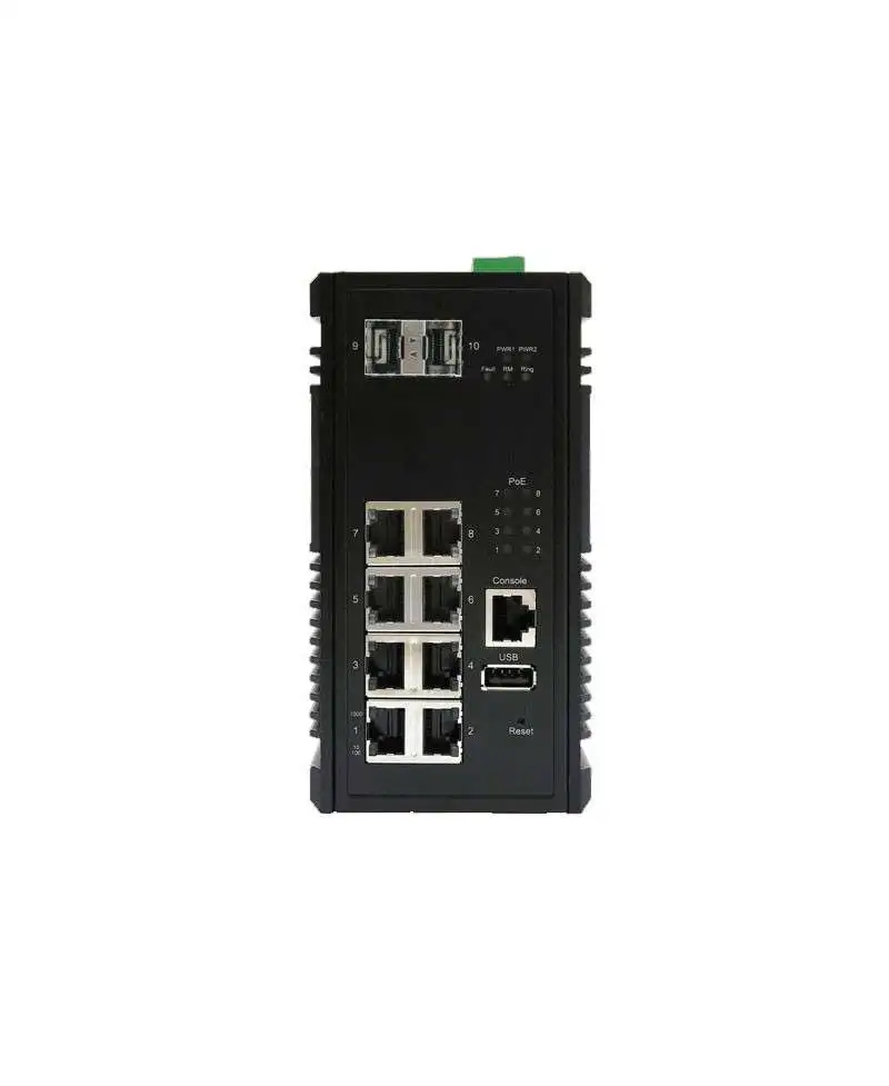 MP-0802X Industrial Ethernet Switch with 8x Gigabit POE+ and 2xSFP Slot