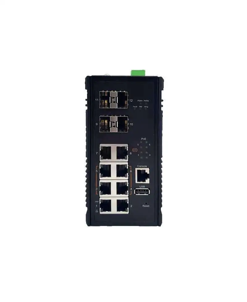 سوییچ صنعتی MH-0804X4 کونتن با 8 پورت 60 وات POE++ و 4 پورت 10گیگابیت SFP