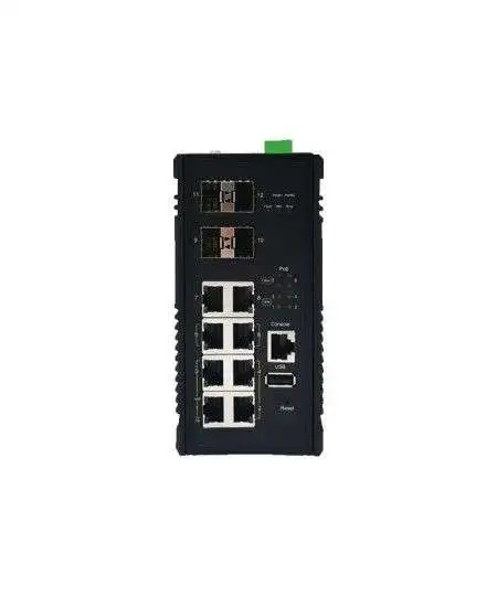 MQ-0804X2 Industrial Ethernet switch 8xG with 4xPoE+ and 2x95W And 4x1/10 SFP+