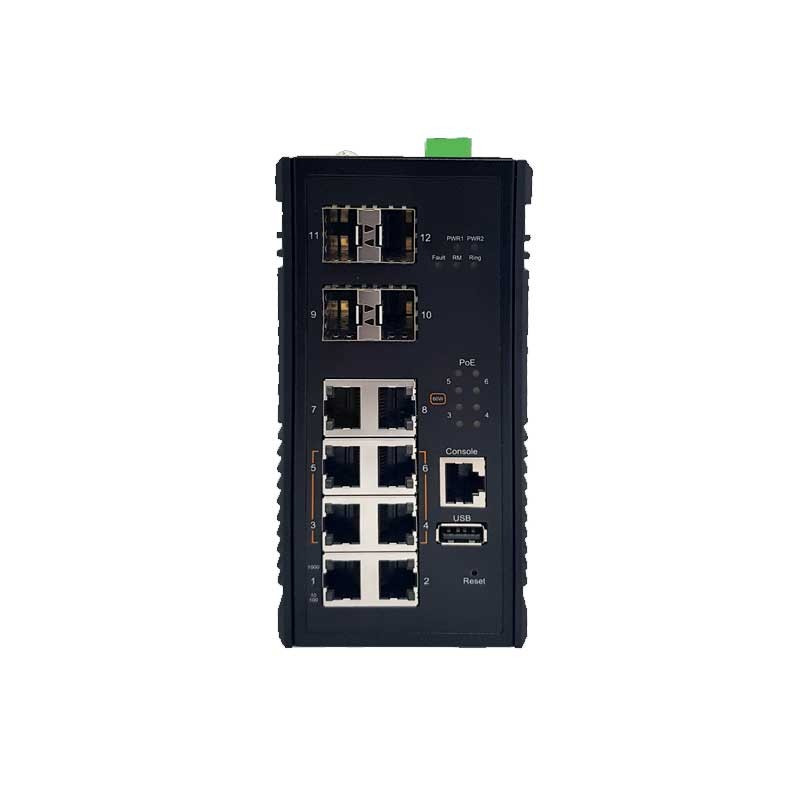 CH-0804G4-T Industrial L3 Switch with 8x Gigabit , 4X POE++ ports and 4x Gigabit SFP