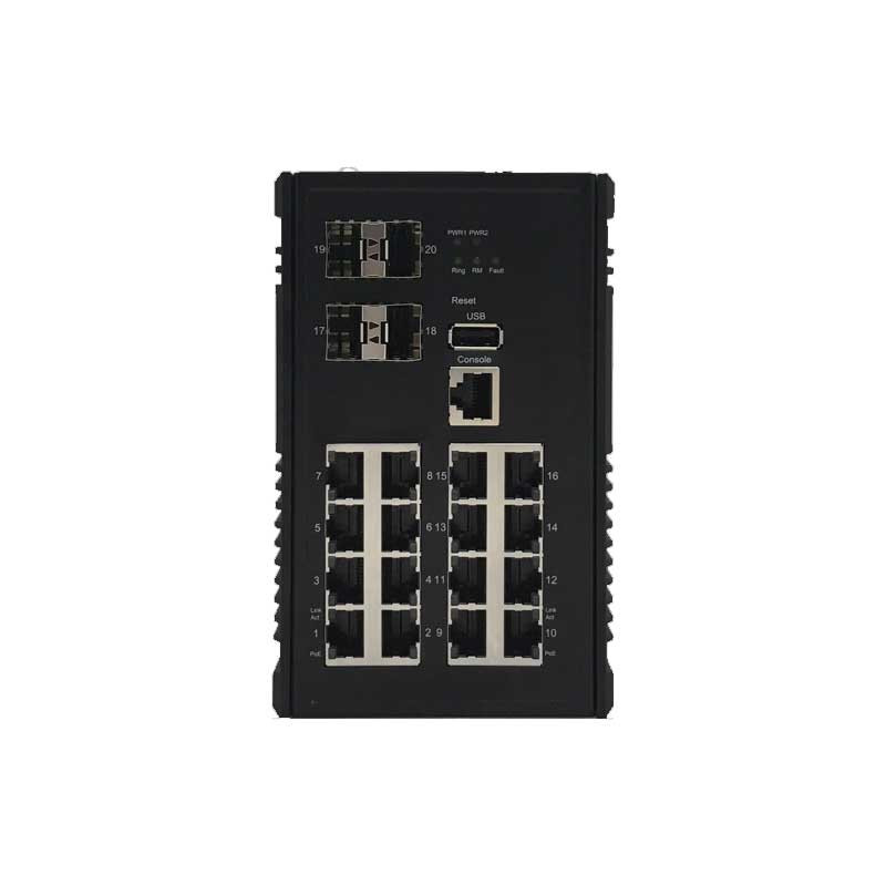 محول الطبقة الصناعية 3 CP-1604GB يحتوي على 16 منفذ POE + جيجابت مع 4 منافذ SFP جيجابت