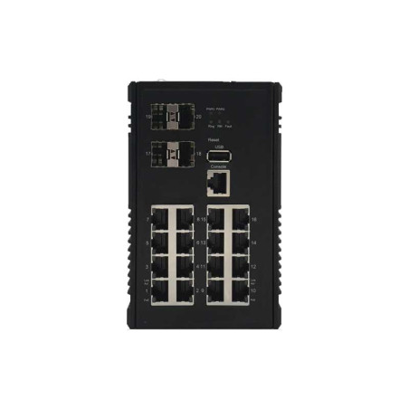 سوییچ لایه 3 صنعتی CP-1604XB کونتن 16 پورت گیگابیت 30 وات و 4 پورت 10 گیگابیت SFP