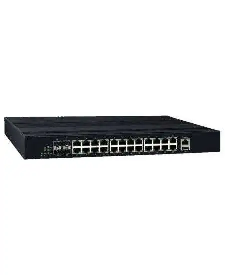 يحتوي المحول الصناعي ذو الطبقة 3 CP-2404X على 24 منفذ جيجابت 30 وات و4 منافذ SFP 10 جيجابت