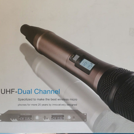 میکروفن بی سیم حرفه ایی دوکاناله HOP521وایرلس UHF برد بالا
