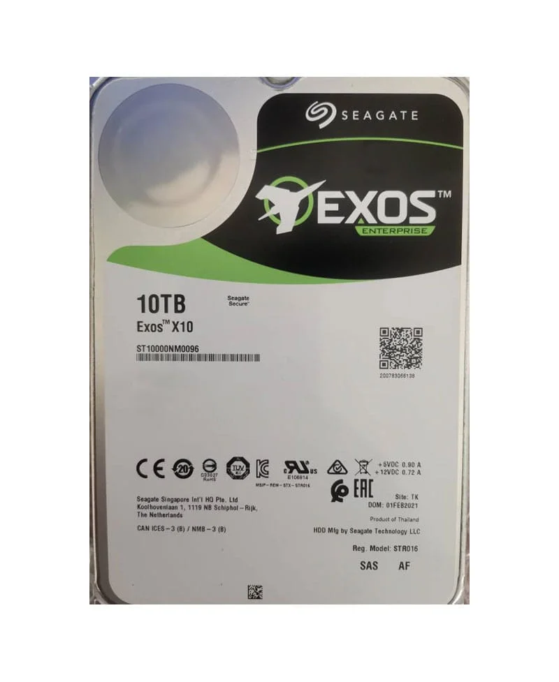 Seagate Exos X10 Xüsusiyyətləri 12 Gb/s SAS ST10000NM0096